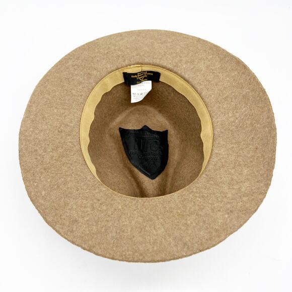 HTC Hollywood Trading Company Fedora Hat Band 100% Wool Small Camel Brown - Picture 2 of 7